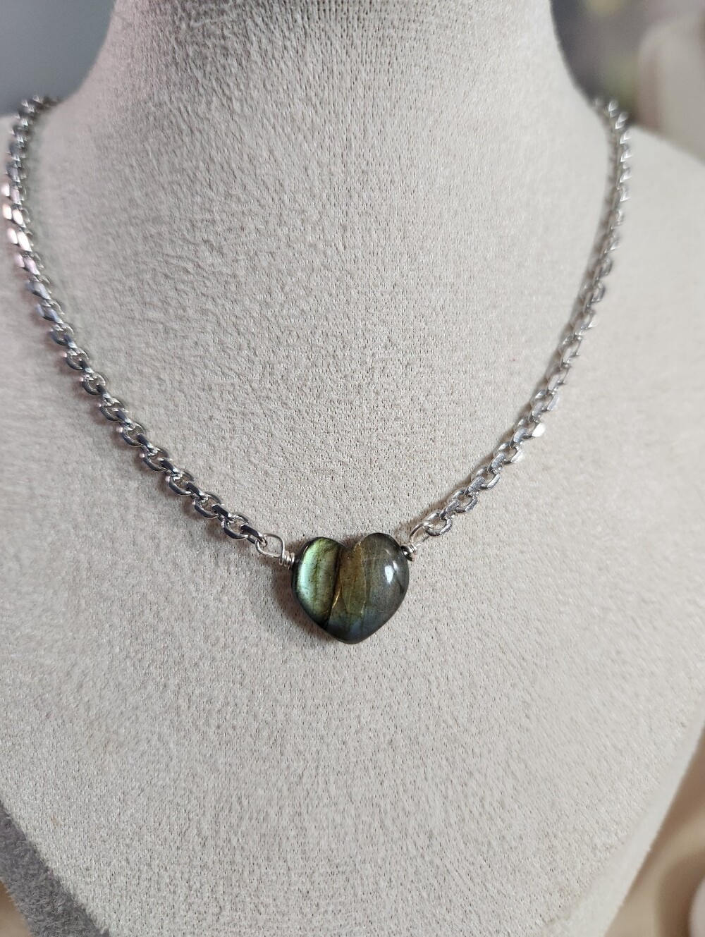 Labradorite Heart Necklace